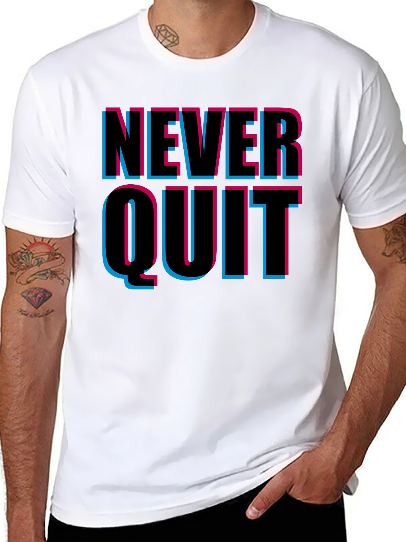 Never Quit Graphic Print T-Shirt