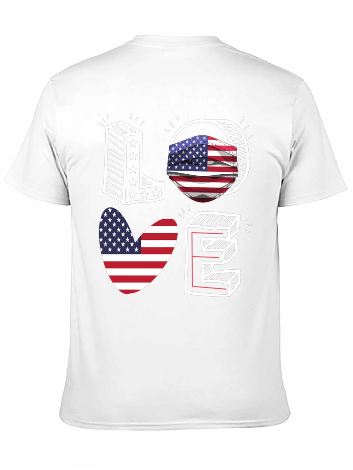 Patriotic LOVE T-Shirt: USA Flag Design
