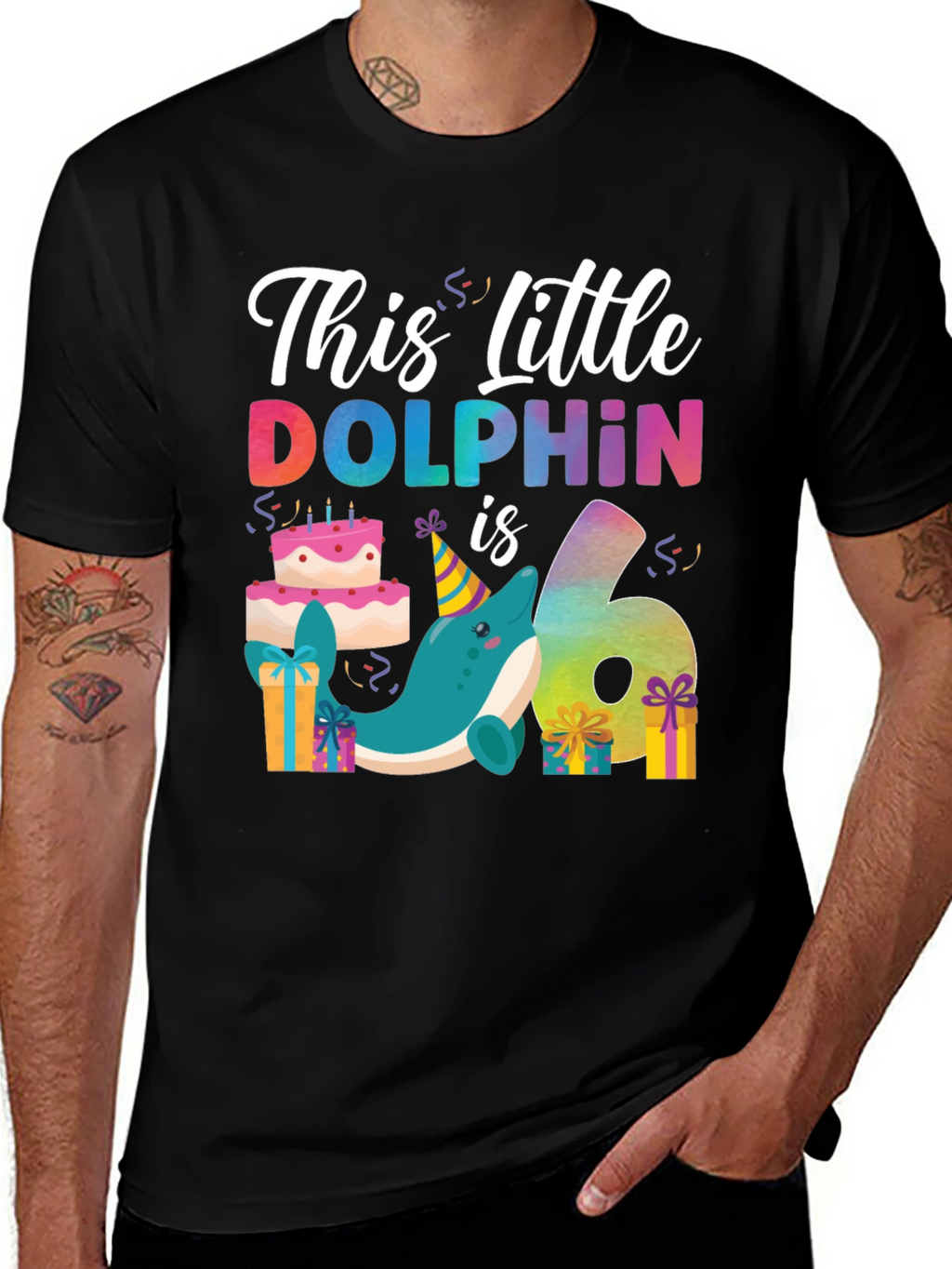 This Little Dolphin is Six T-Shirt