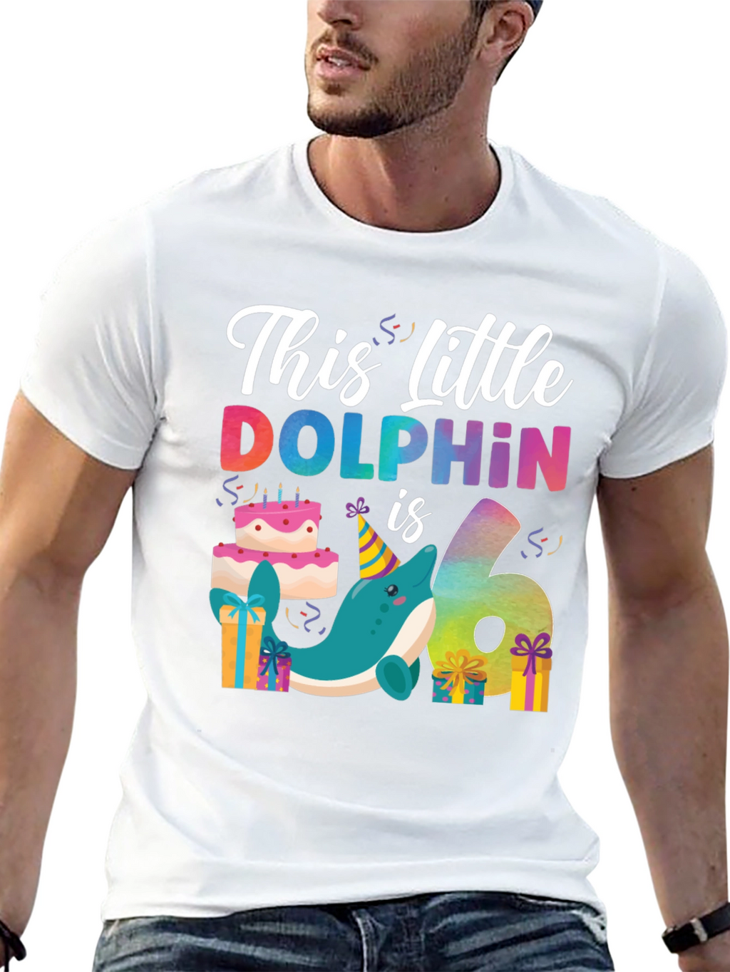 This Little Dolphin is Six T-Shirt