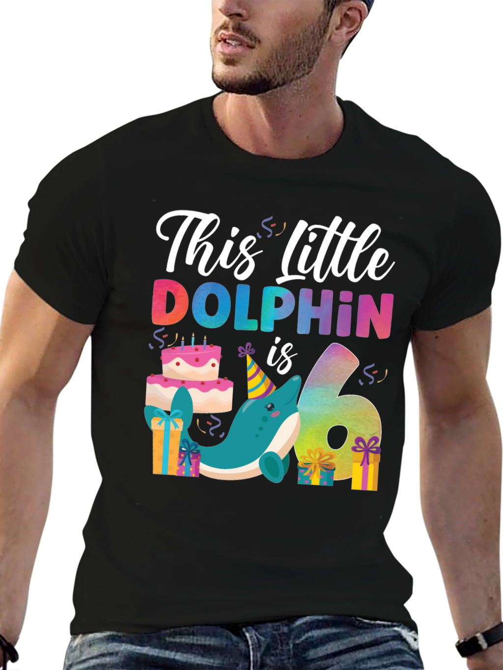 This Little Dolphin is Six T-Shirt