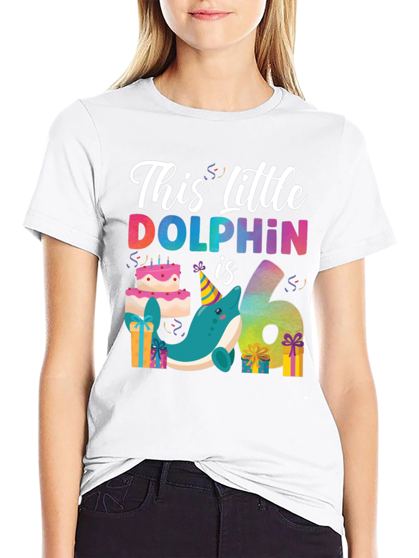 This Little Dolphin is Six T-Shirt