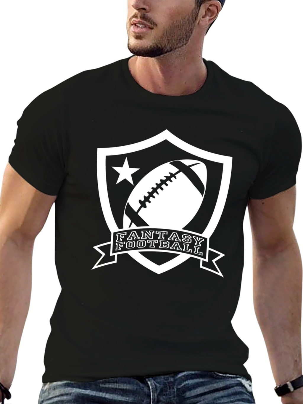 Fantasy Football Black Graphic Tee