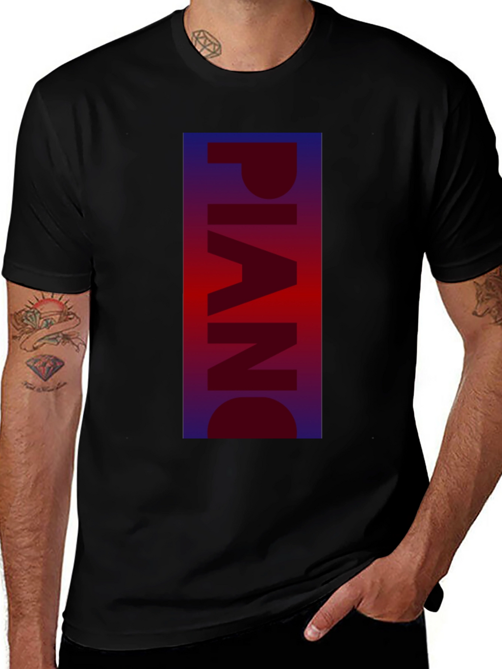 Piano Graphic Tee - Stylish Music Lover Shirt