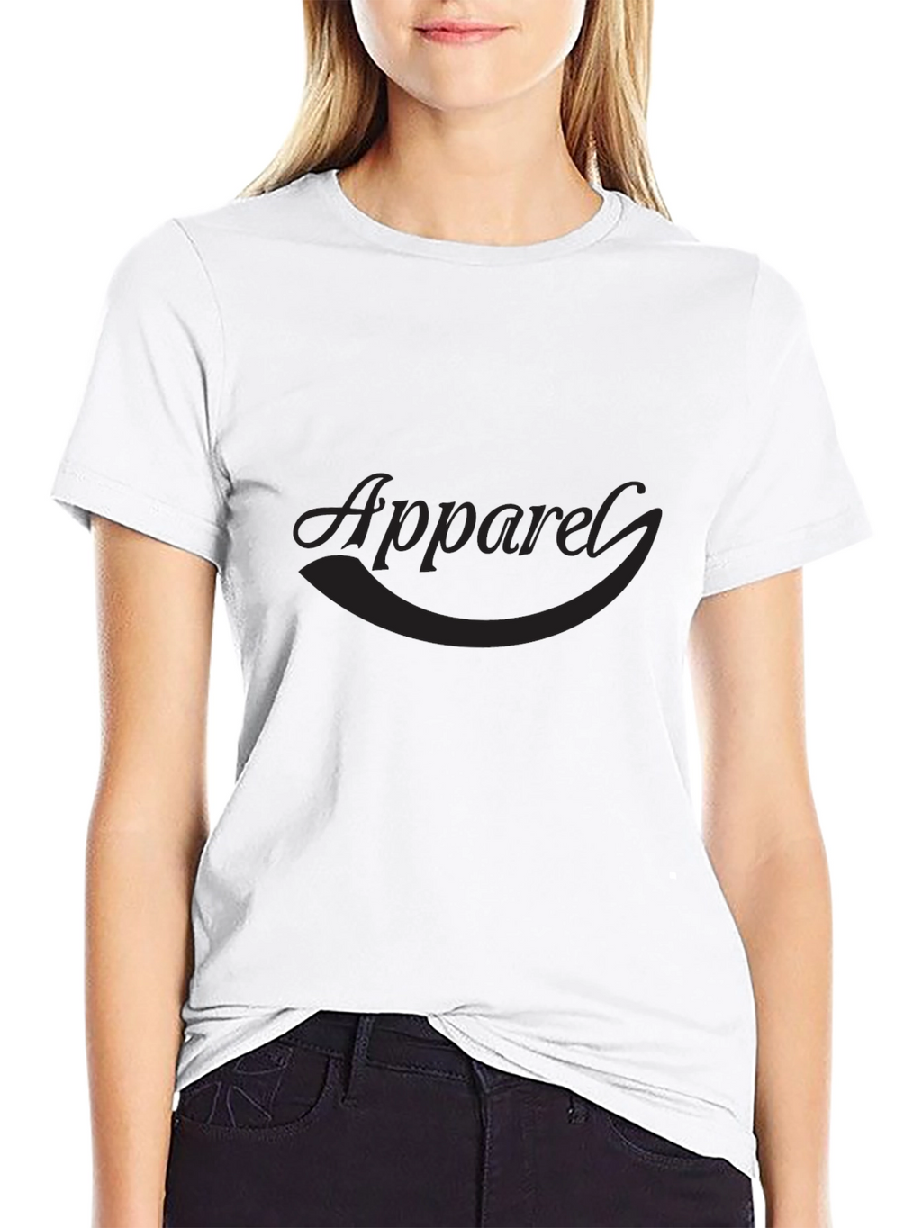 Mens Black Crew Neck Apparel T-Shirt