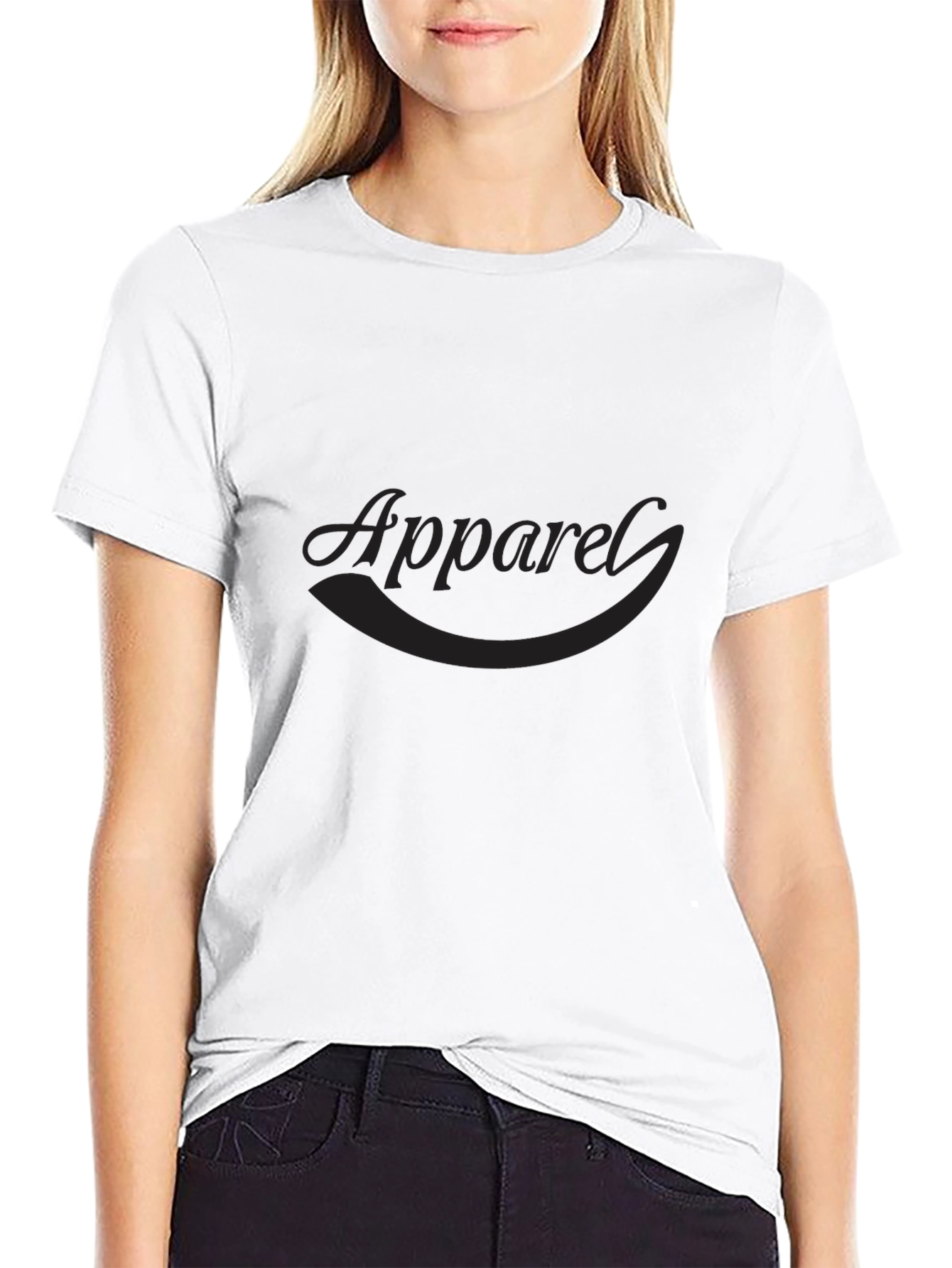 Mens Black Crew Neck Apparel T-Shirt