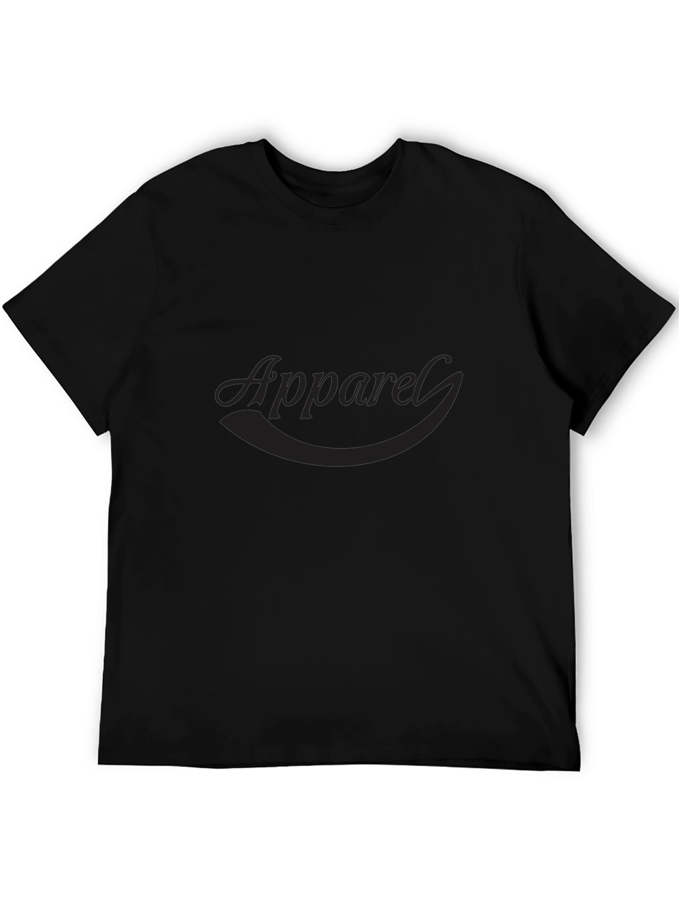 Mens Black Crew Neck Apparel T-Shirt