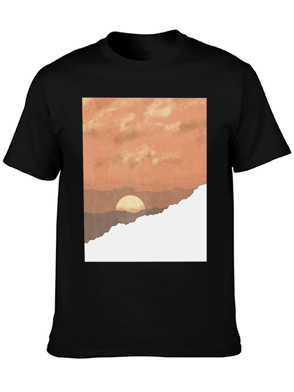 Sunset Graphic T-Shirt - Stylish Black Tee