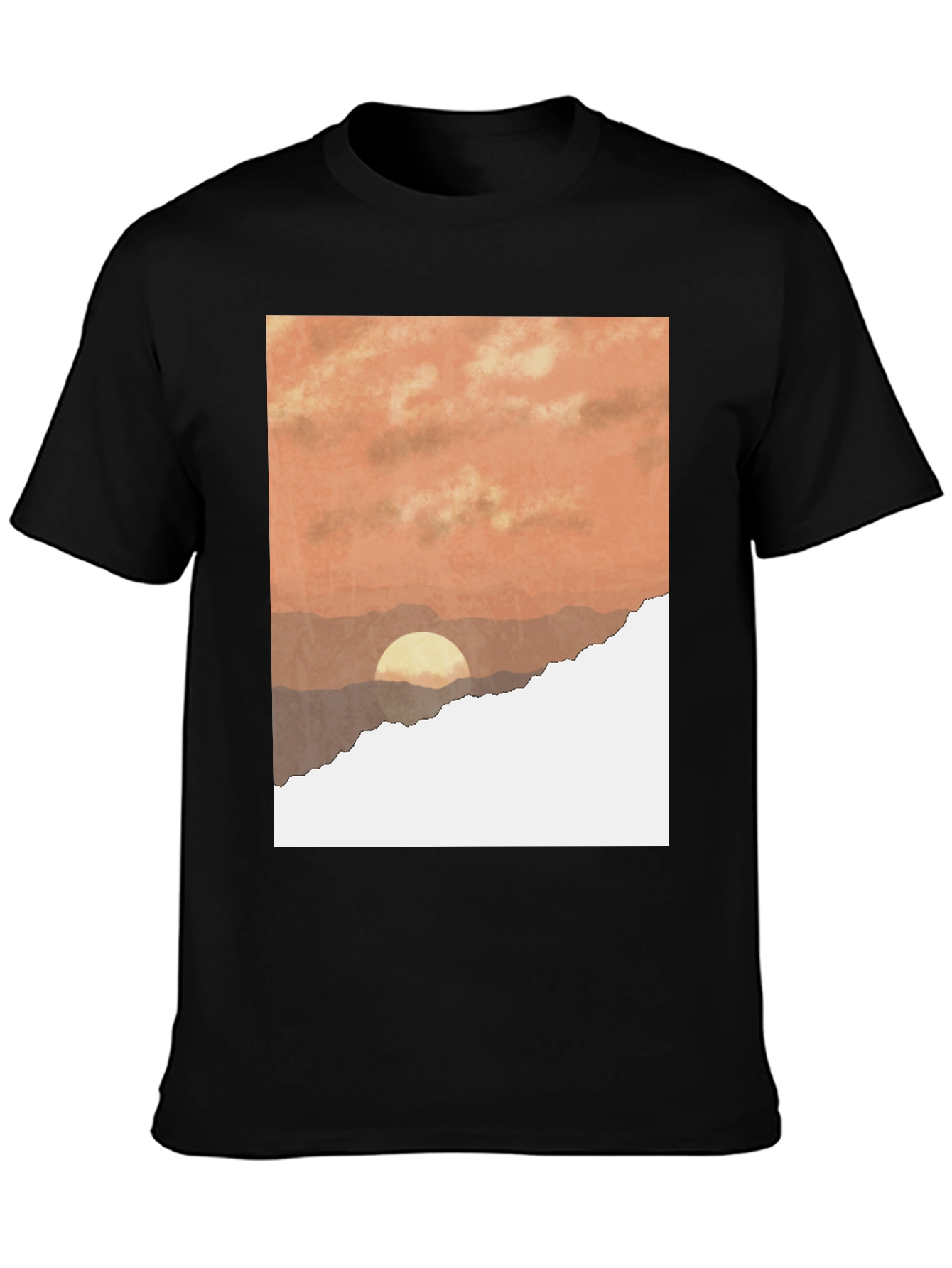 Sunset Graphic T-Shirt - Stylish Black Tee