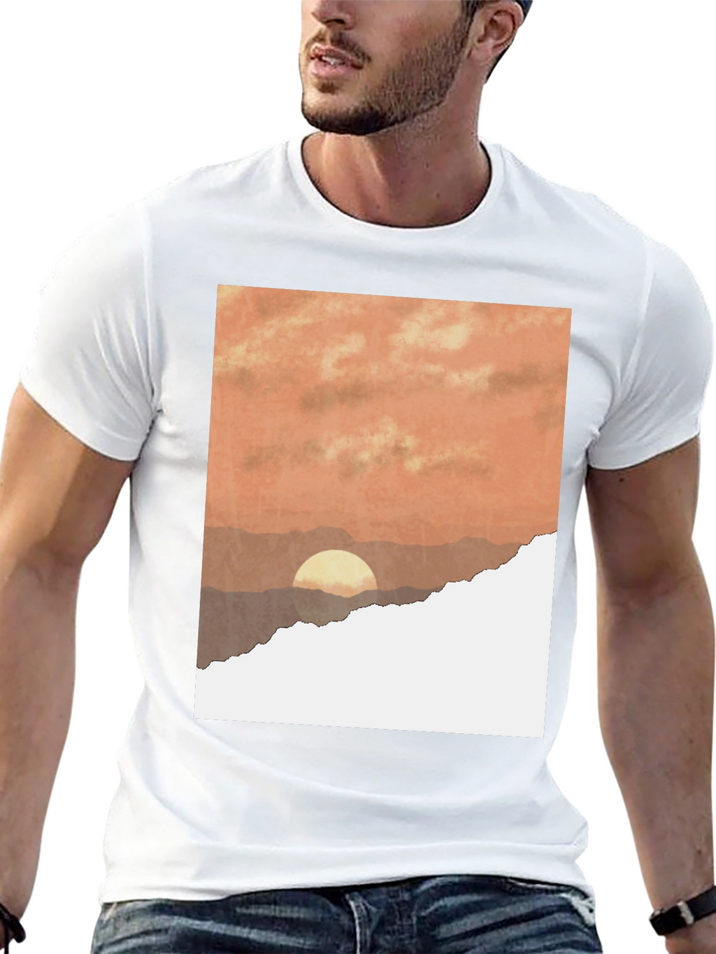 Sunset Graphic T-Shirt - Stylish Black Tee