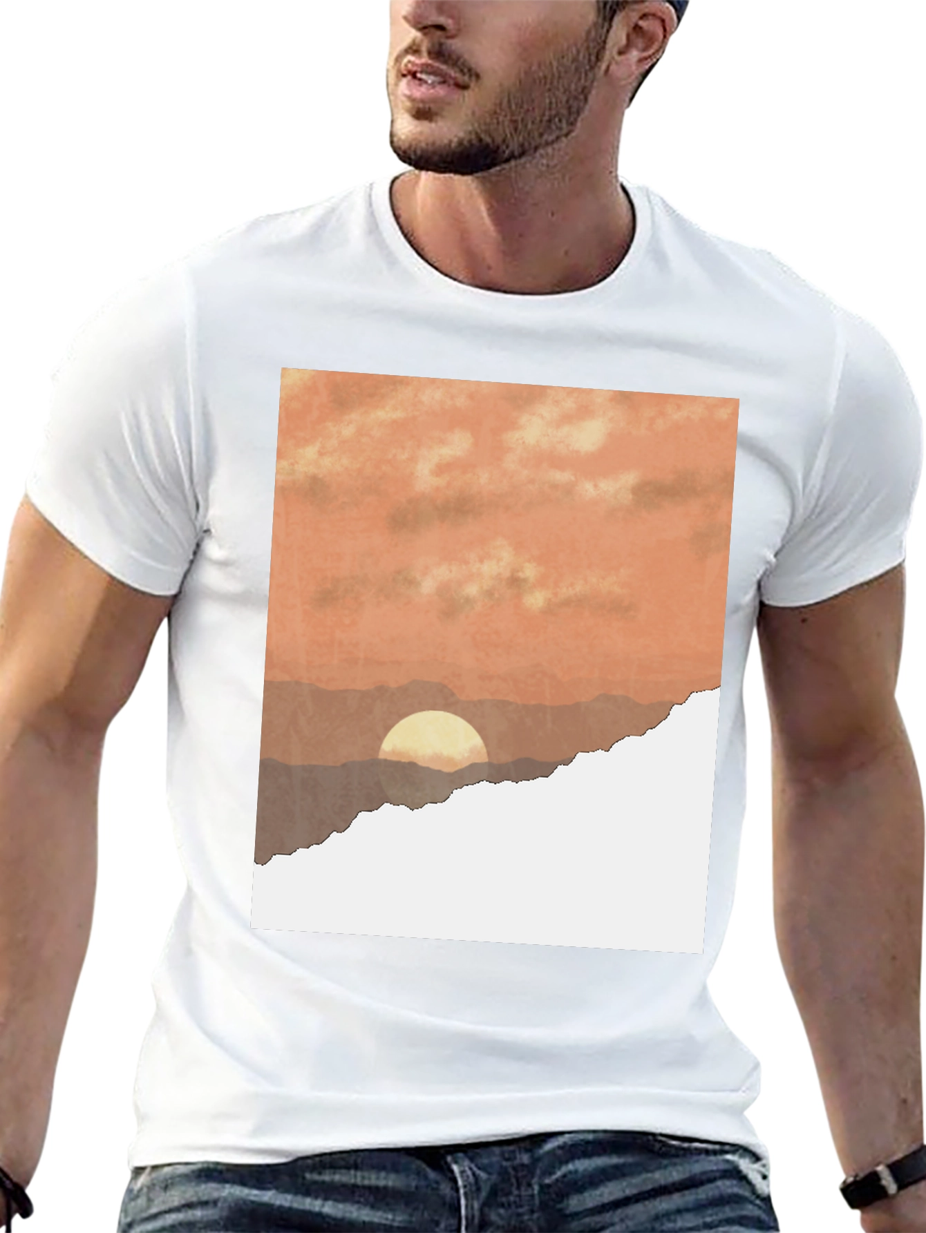 Sunset Graphic T-Shirt - Stylish Black Tee