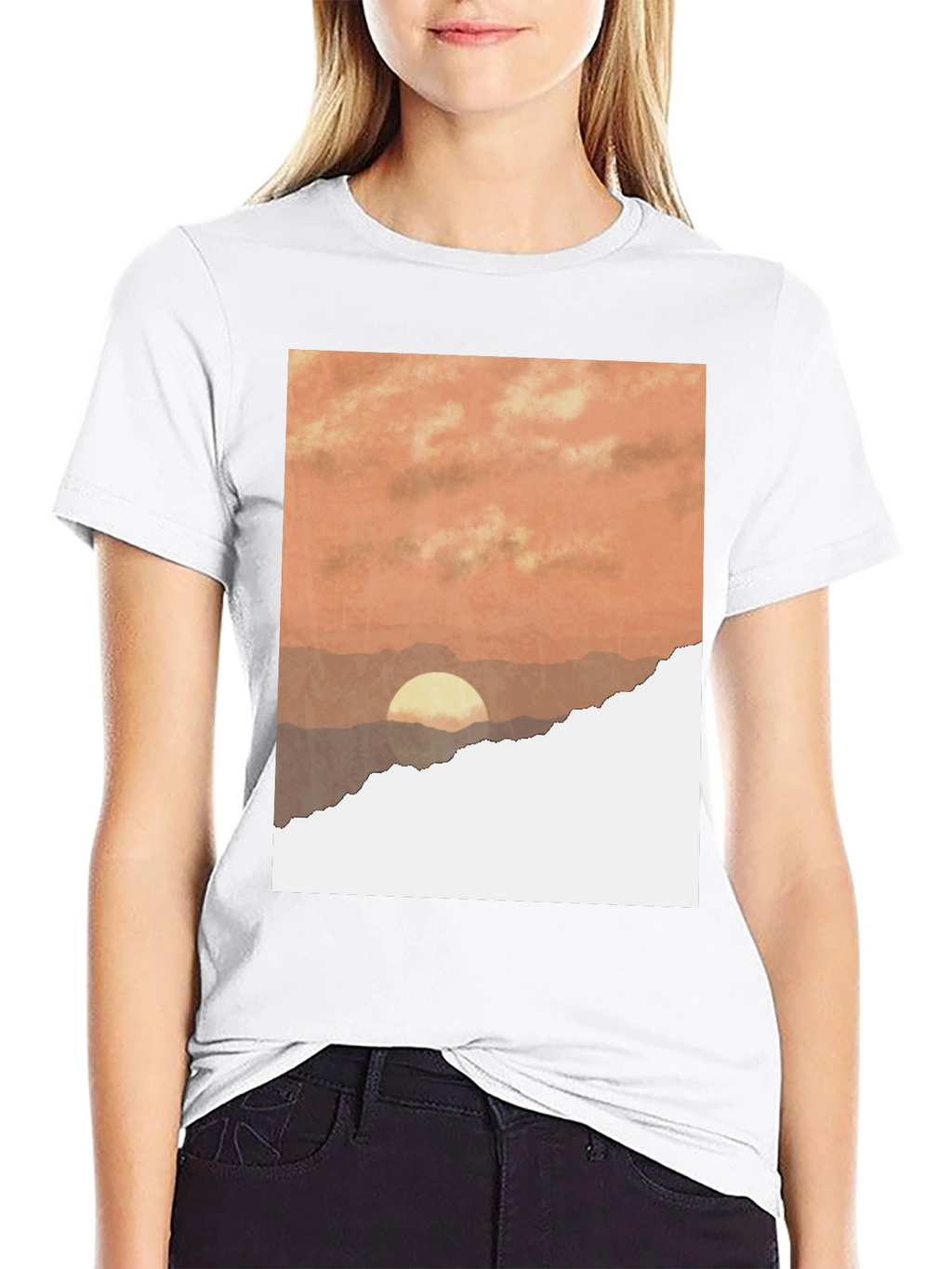 Sunset Graphic T-Shirt - Stylish Black Tee