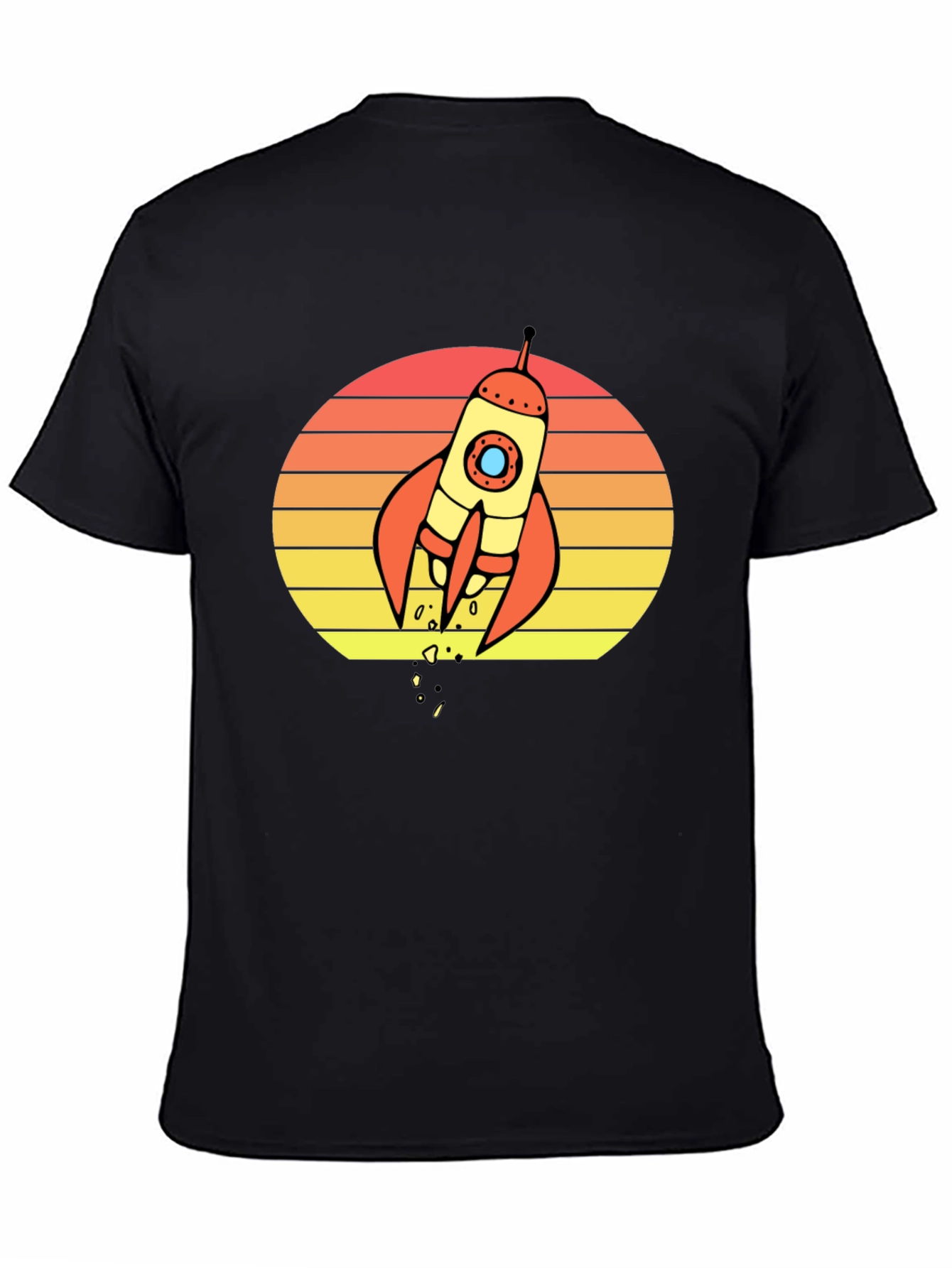 Retro Rocket Sunset Graphic T-Shirt - Space Lover Tee