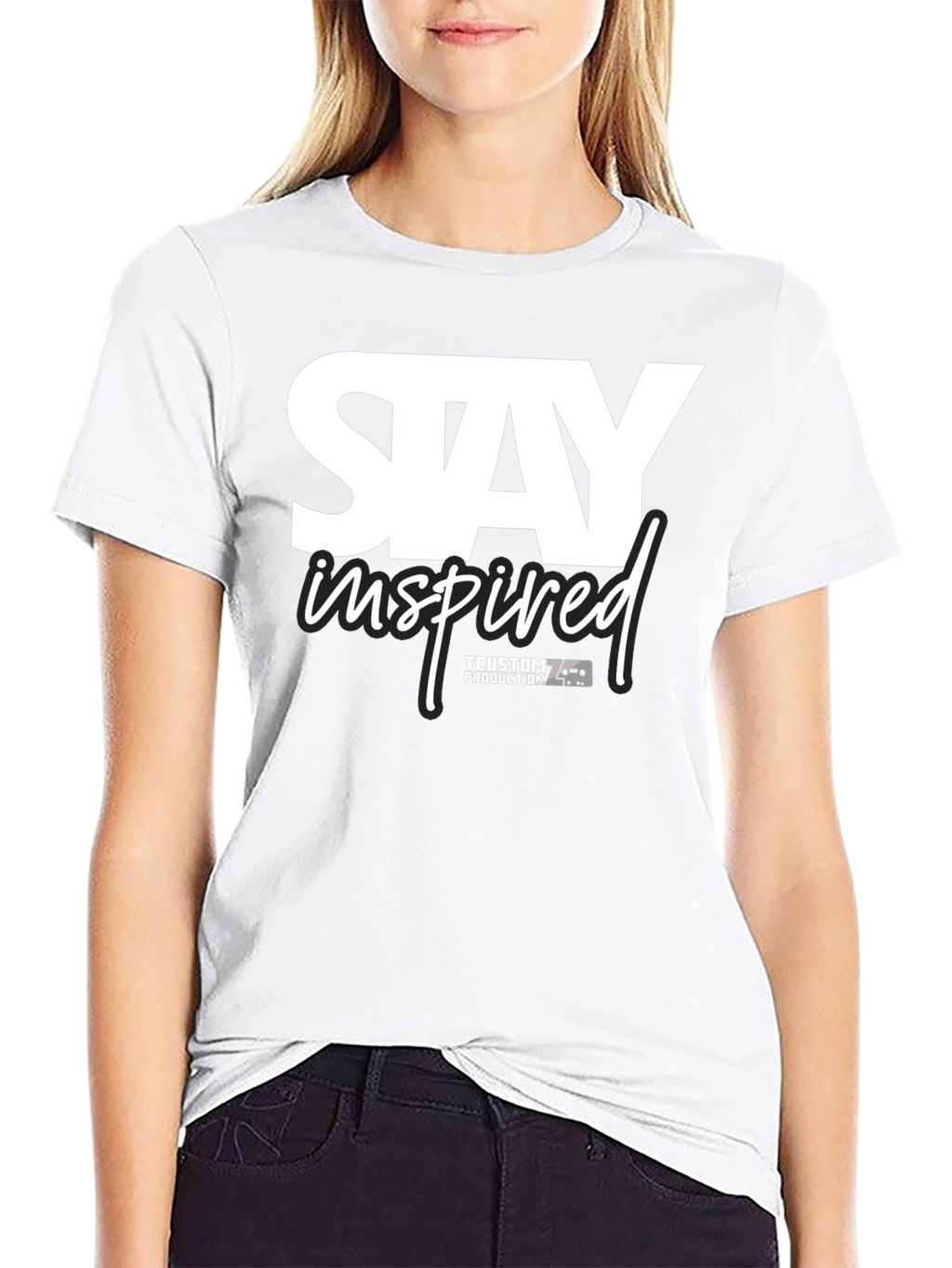 Stay Inspired Black Graphic Tee