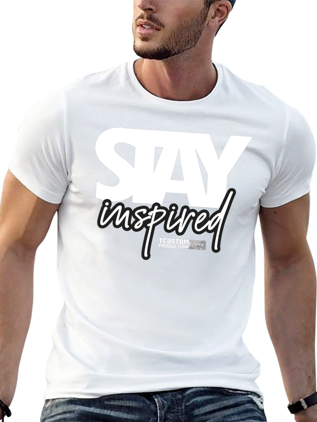 Stay Inspired Black Graphic Tee