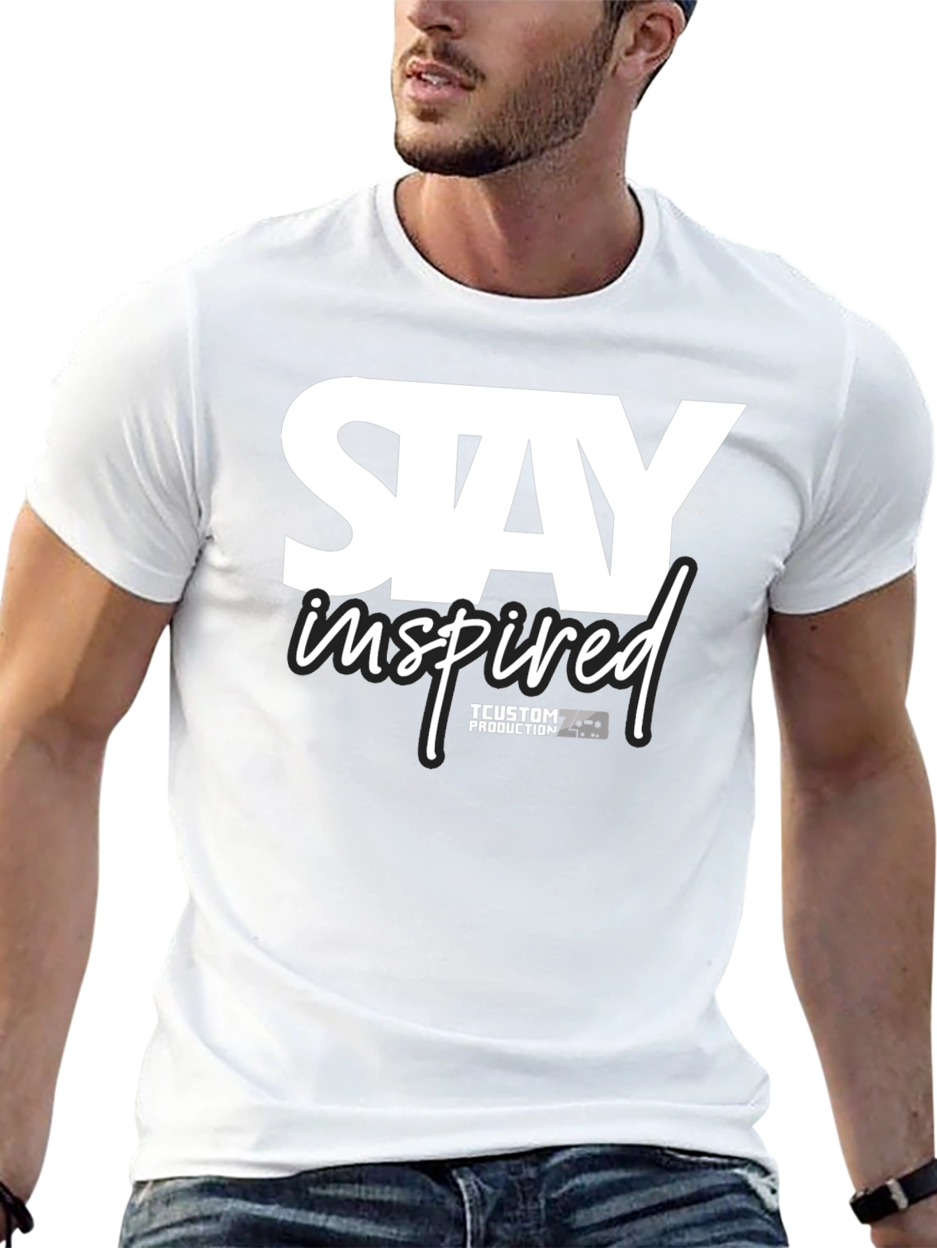 Stay Inspired Black Graphic Tee