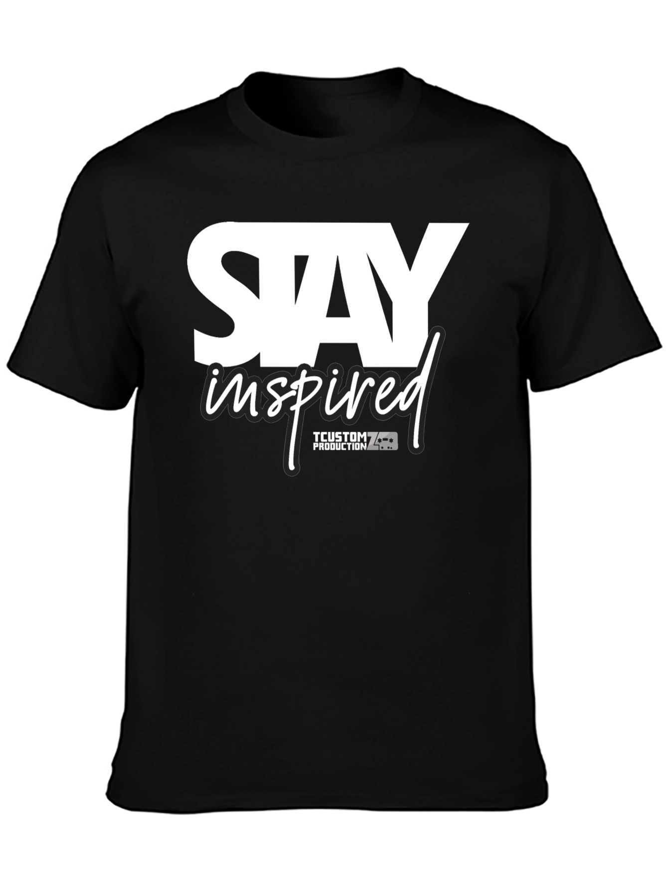 Stay Inspired Black Graphic Tee