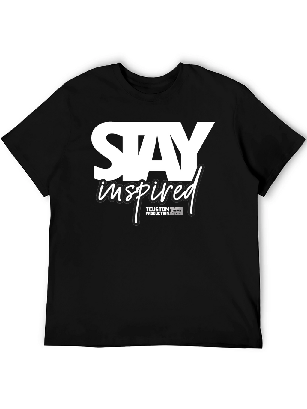 Stay Inspired Black Graphic Tee