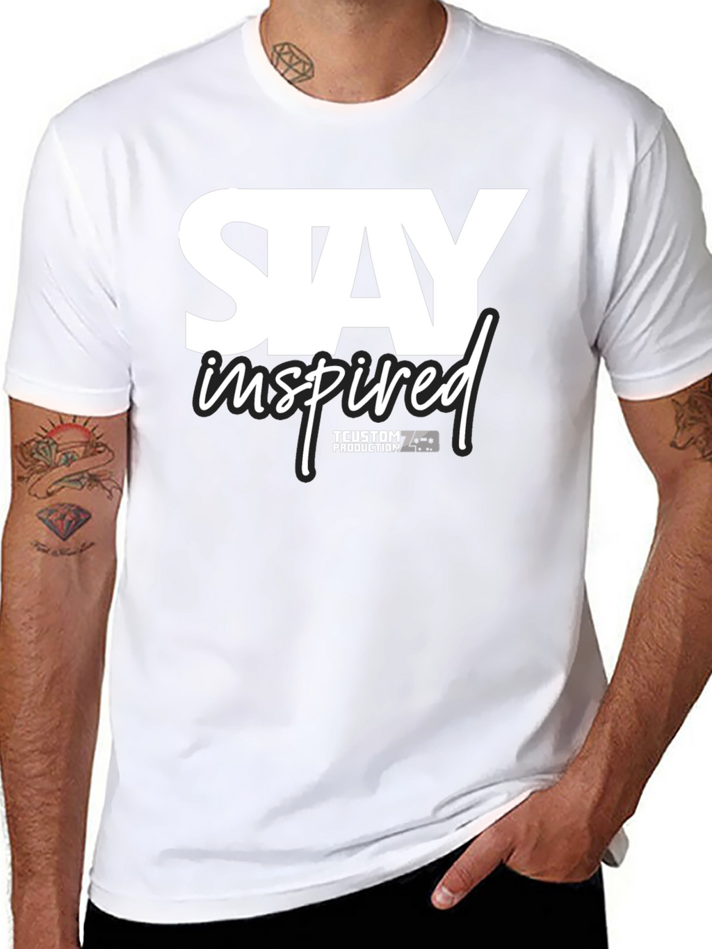 Stay Inspired Black Graphic Tee