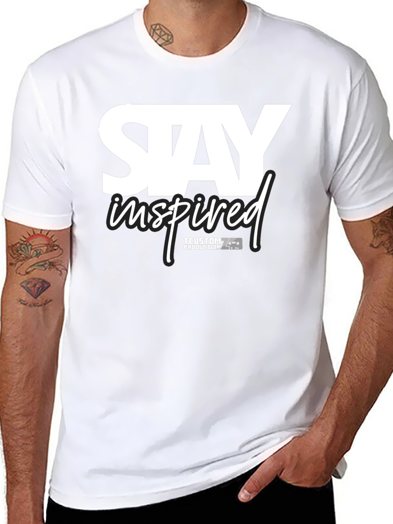 Stay Inspired Black Graphic Tee