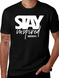 Stay Inspired Black Graphic Tee