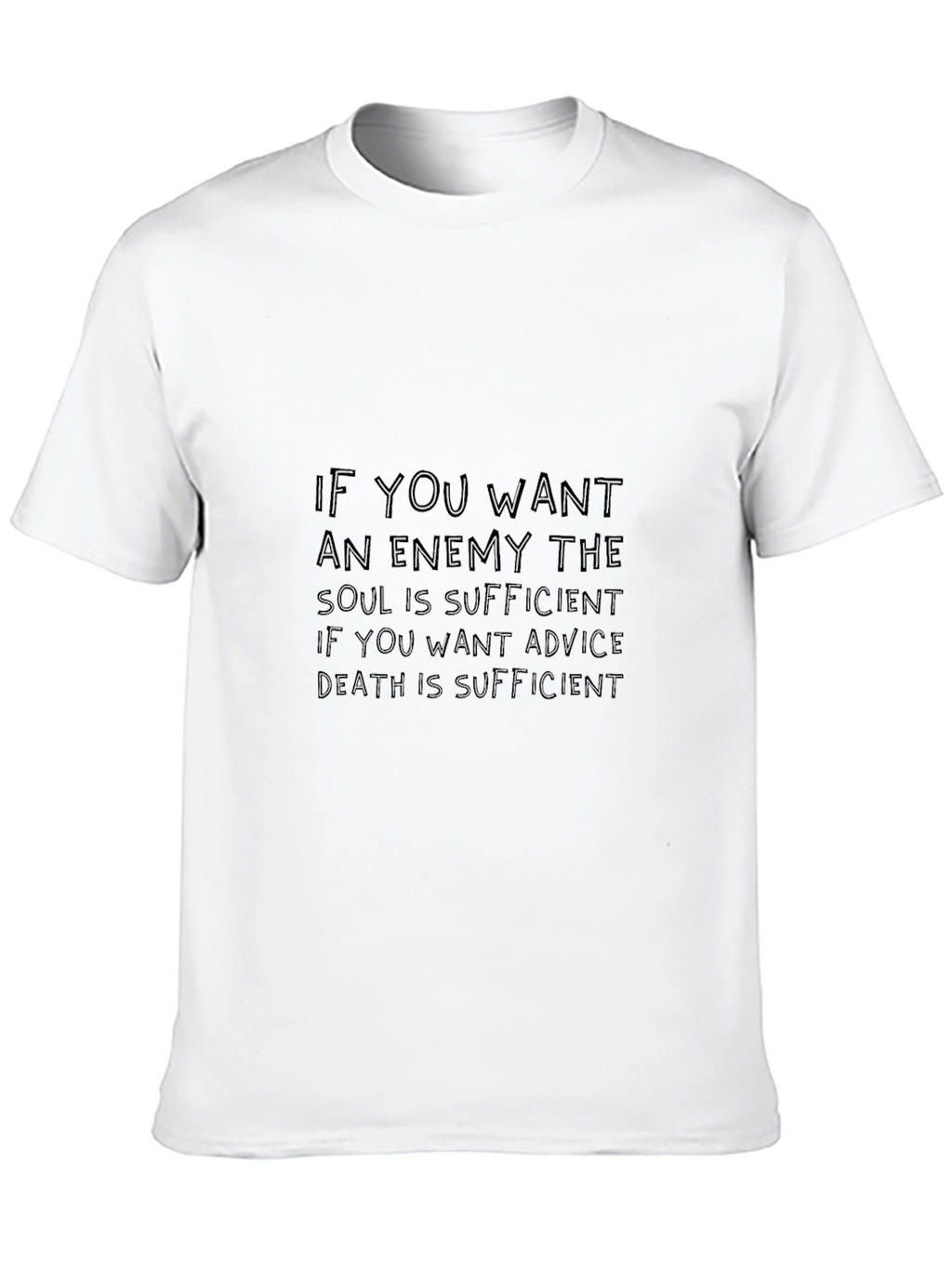 Mens Black T-Shirt with Enemy Quote