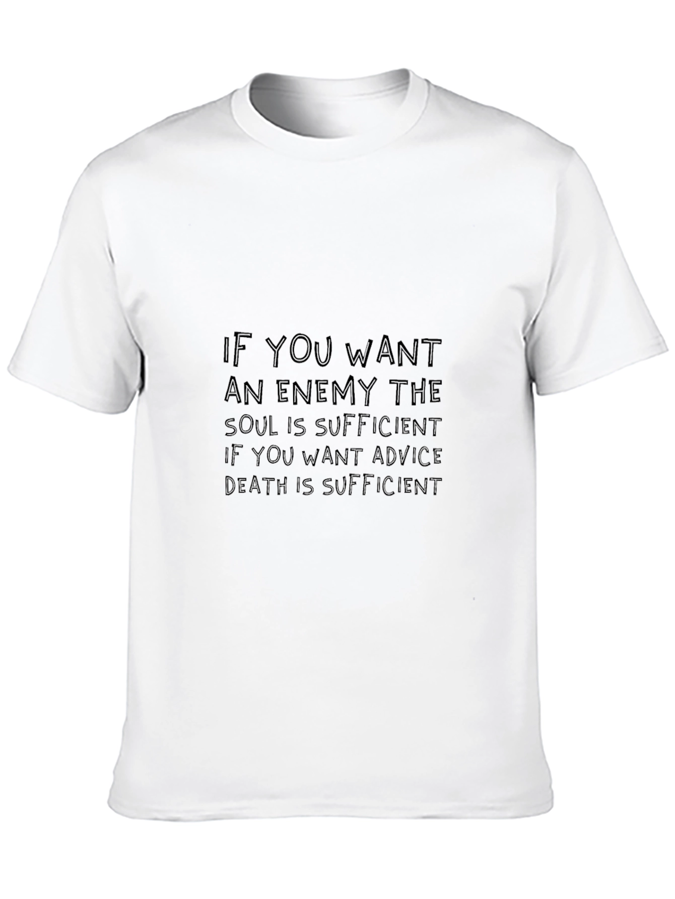 Mens Black T-Shirt with Enemy Quote