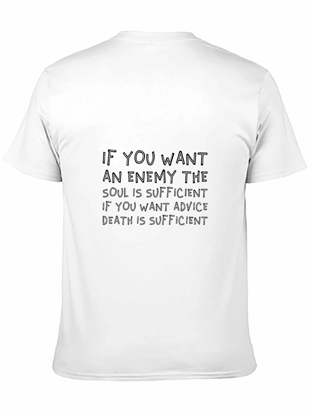 Mens Black T-Shirt with Enemy Quote