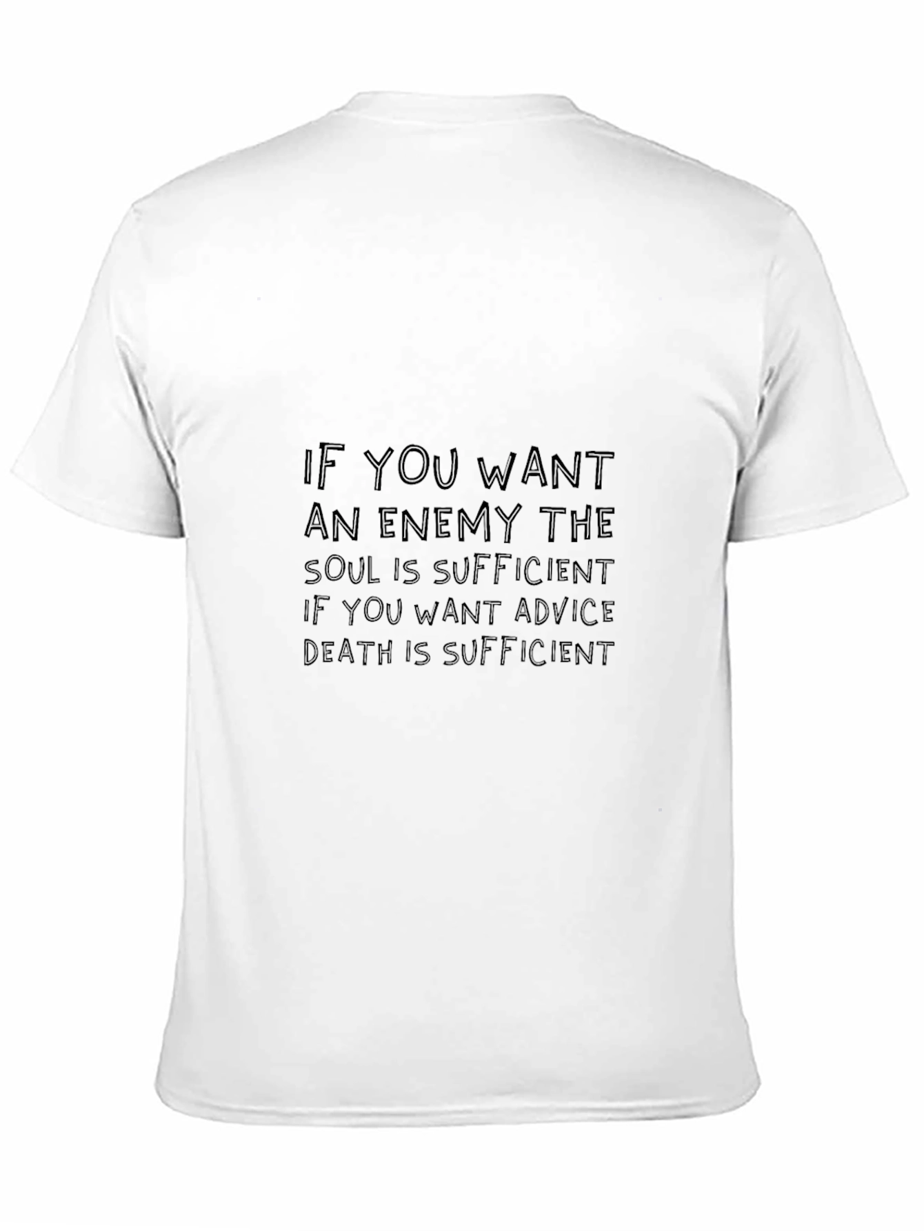 Mens Black T-Shirt with Enemy Quote