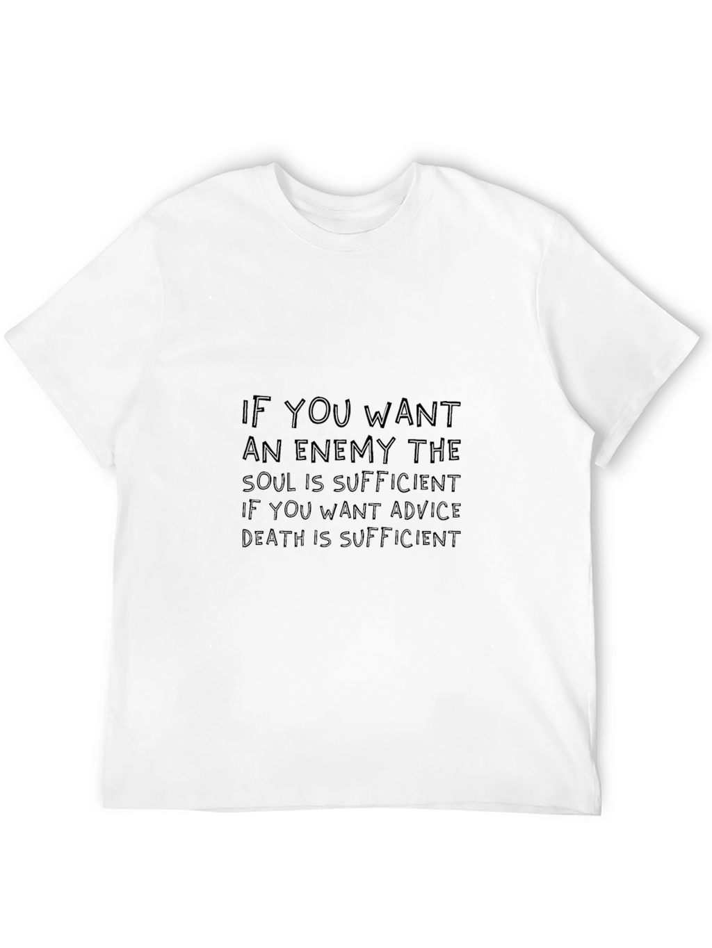 Mens Black T-Shirt with Enemy Quote