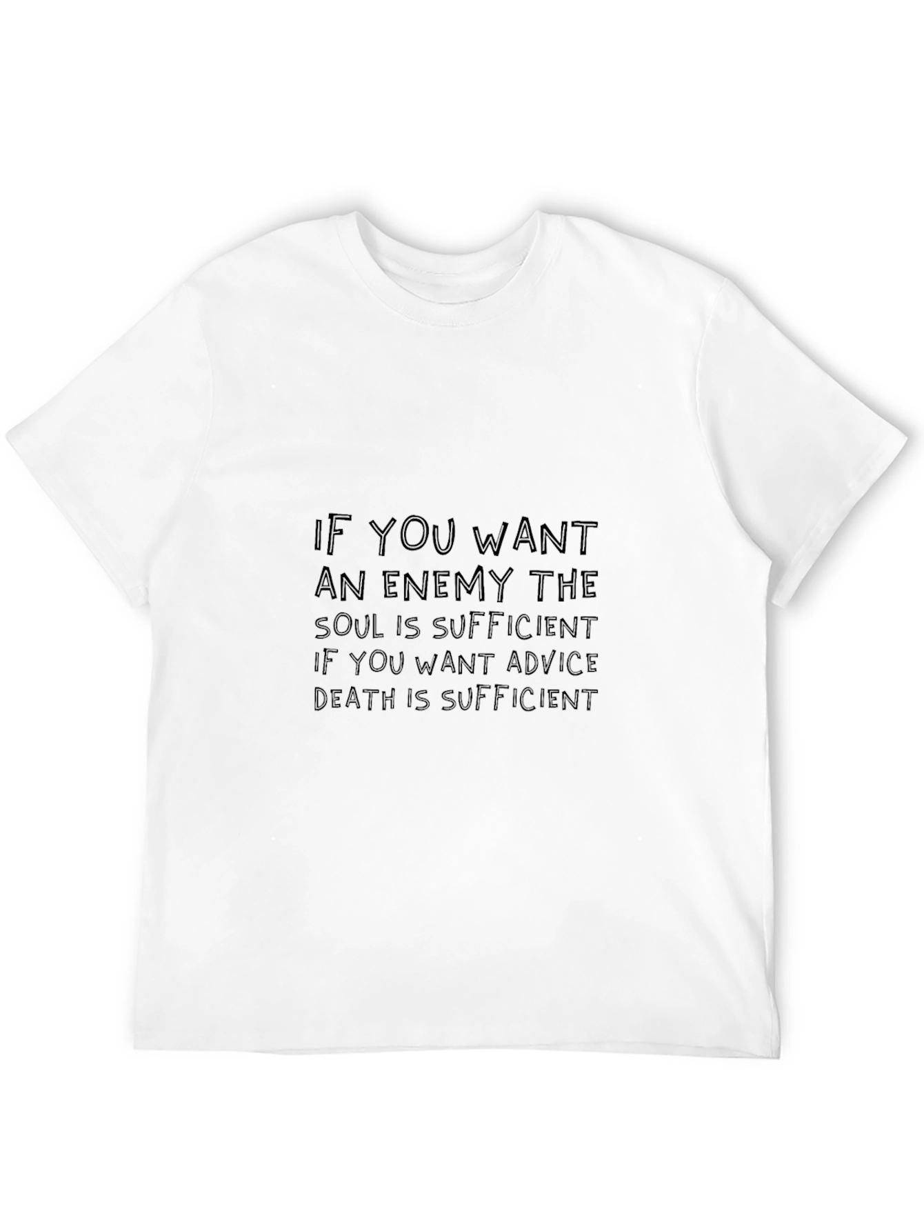 Mens Black T-Shirt with Enemy Quote