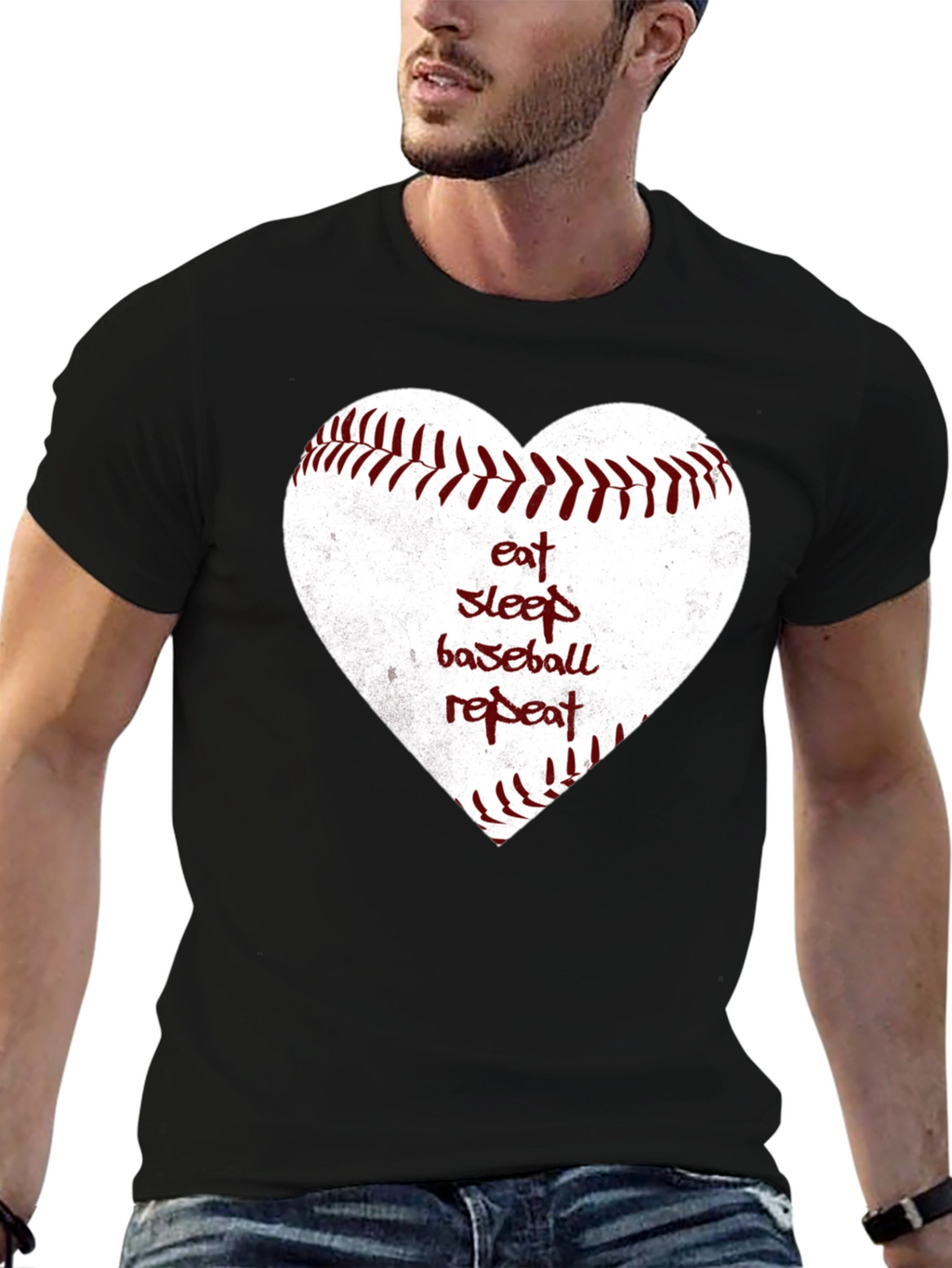 Eat Sleep Baseball Repeat Heart T-Shirt