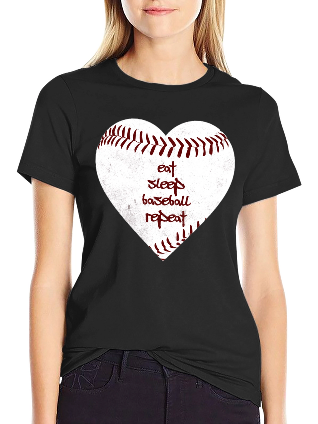 Eat Sleep Baseball Repeat Heart T-Shirt