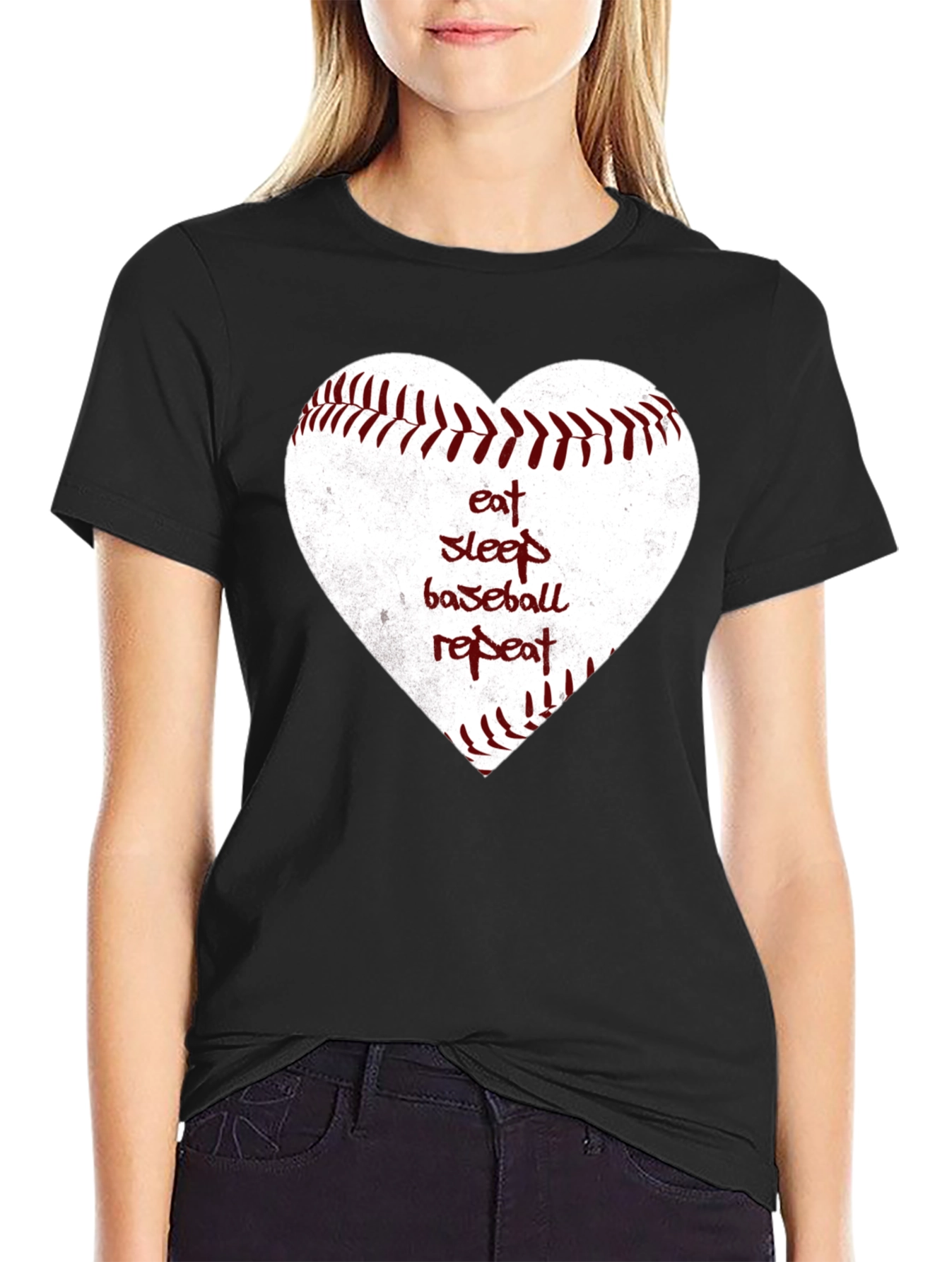 Eat Sleep Baseball Repeat Heart T-Shirt