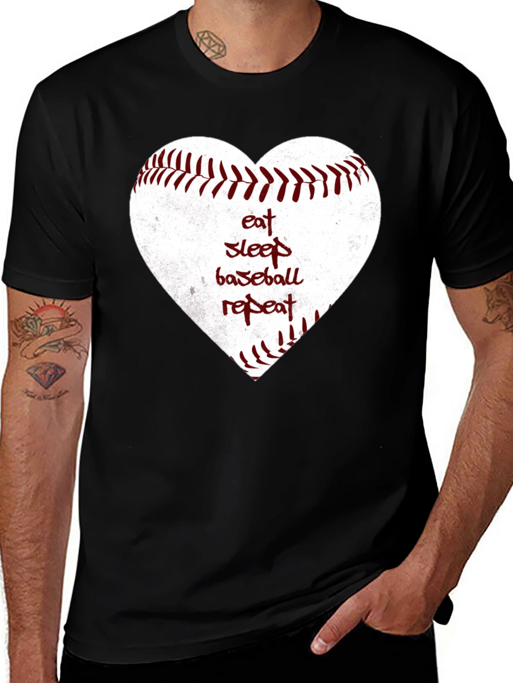 Eat Sleep Baseball Repeat Heart T-Shirt