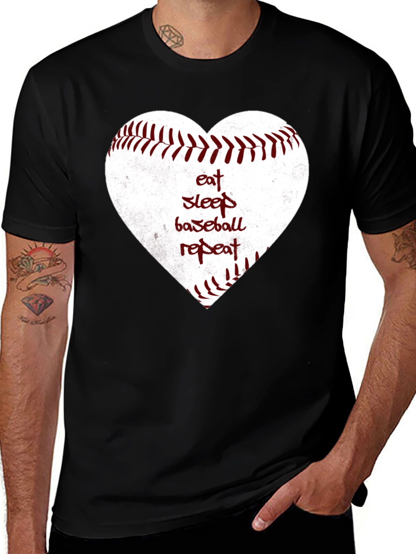 Eat Sleep Baseball Repeat Heart T-Shirt