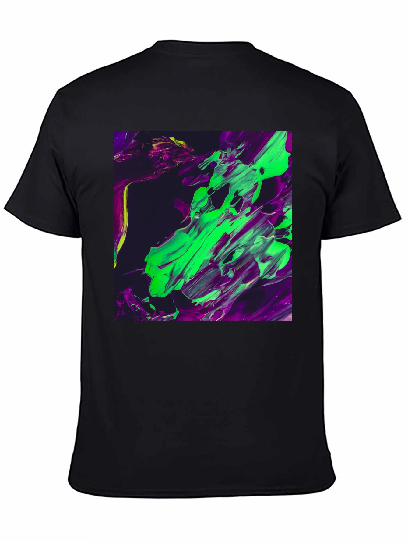 Abstract Art Tee - Bold Green & Purple Design