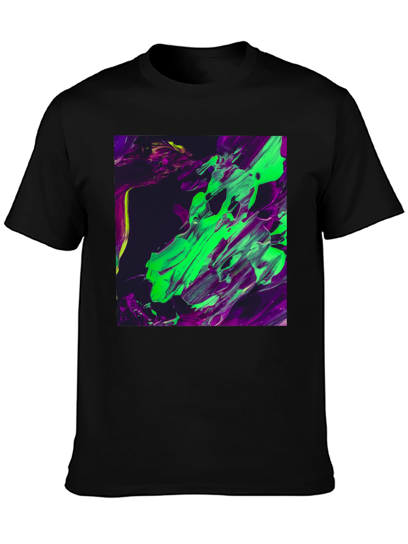 Abstract Art Tee - Bold Green & Purple Design