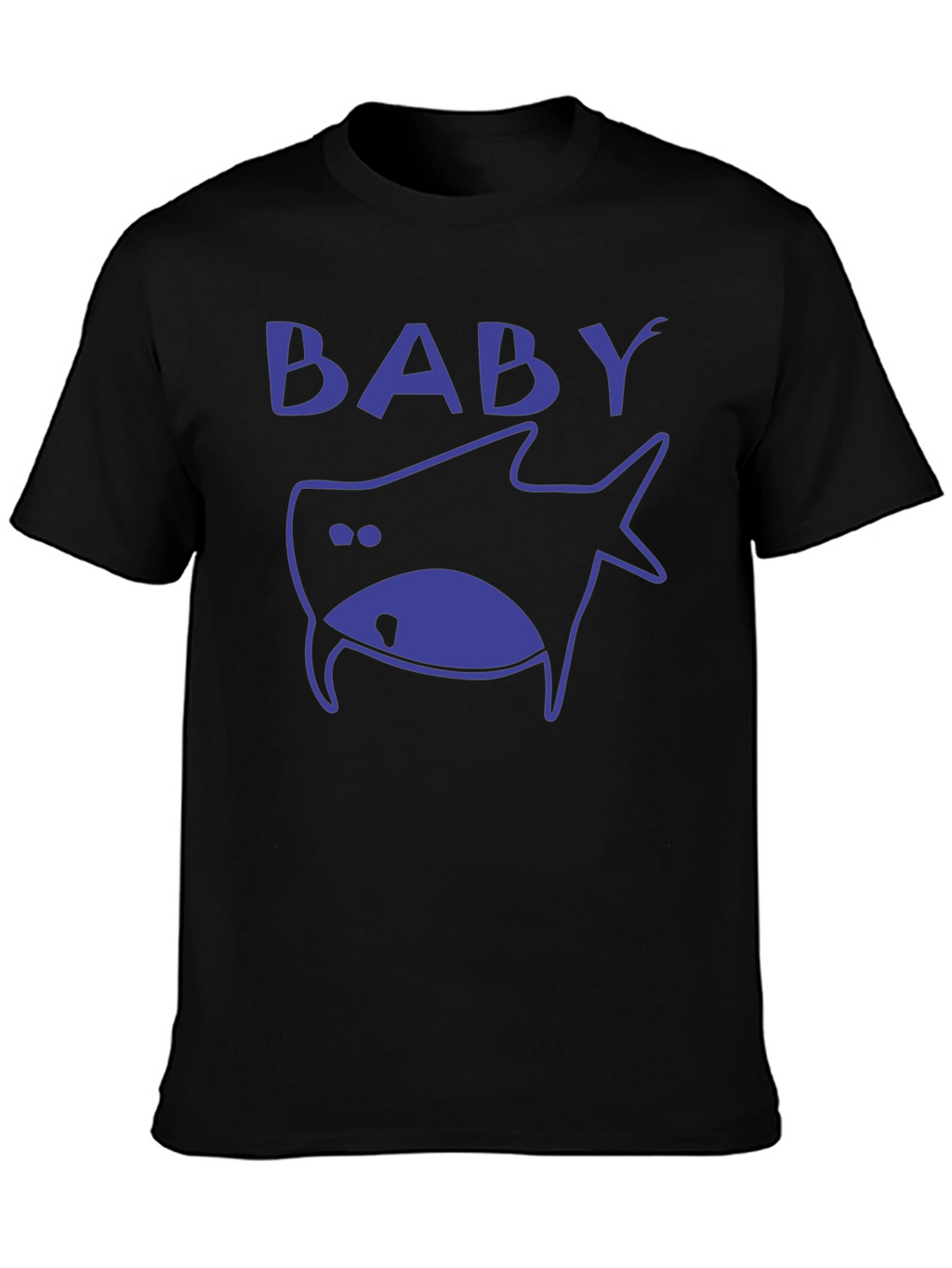 Baby Shark Graphic Print Mens Black T-Shirt