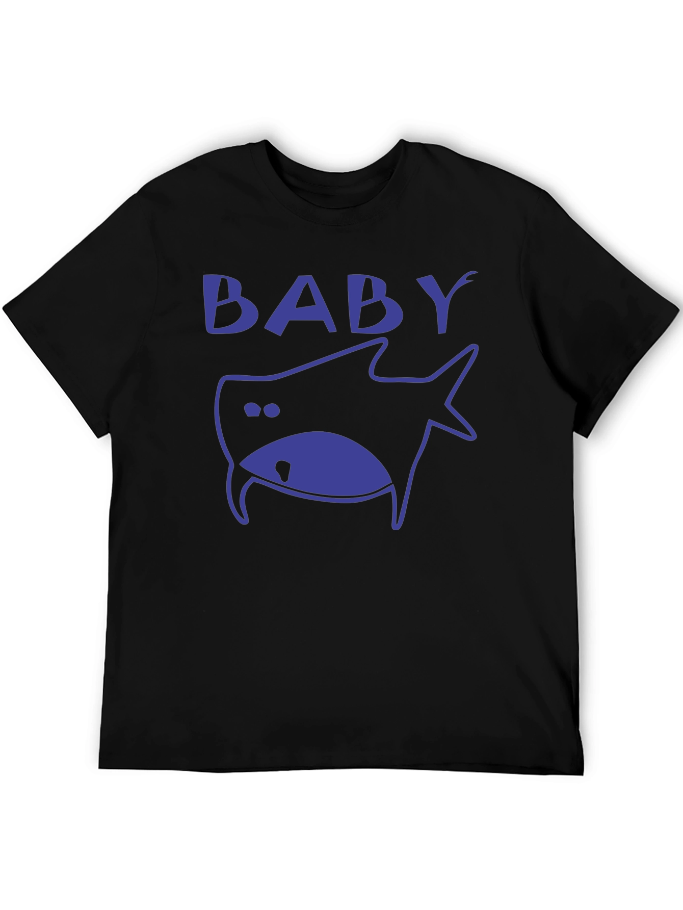 Baby Shark Graphic Print Mens Black T-Shirt