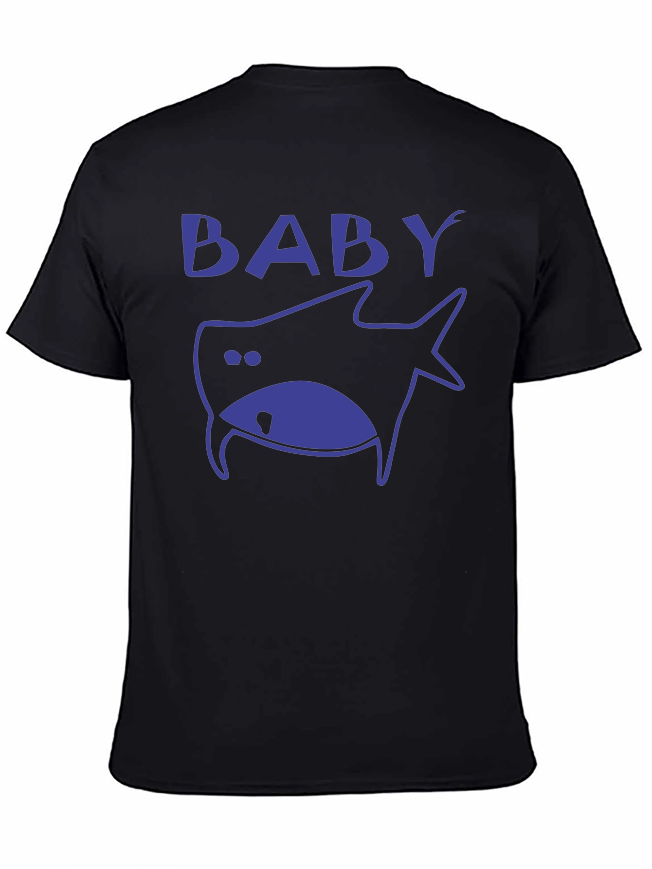Baby Shark Graphic Print Mens Black T-Shirt