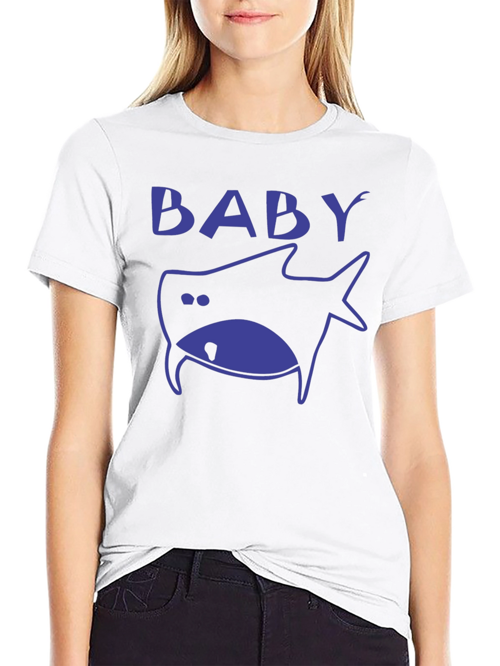 Baby Shark Graphic Print Mens Black T-Shirt