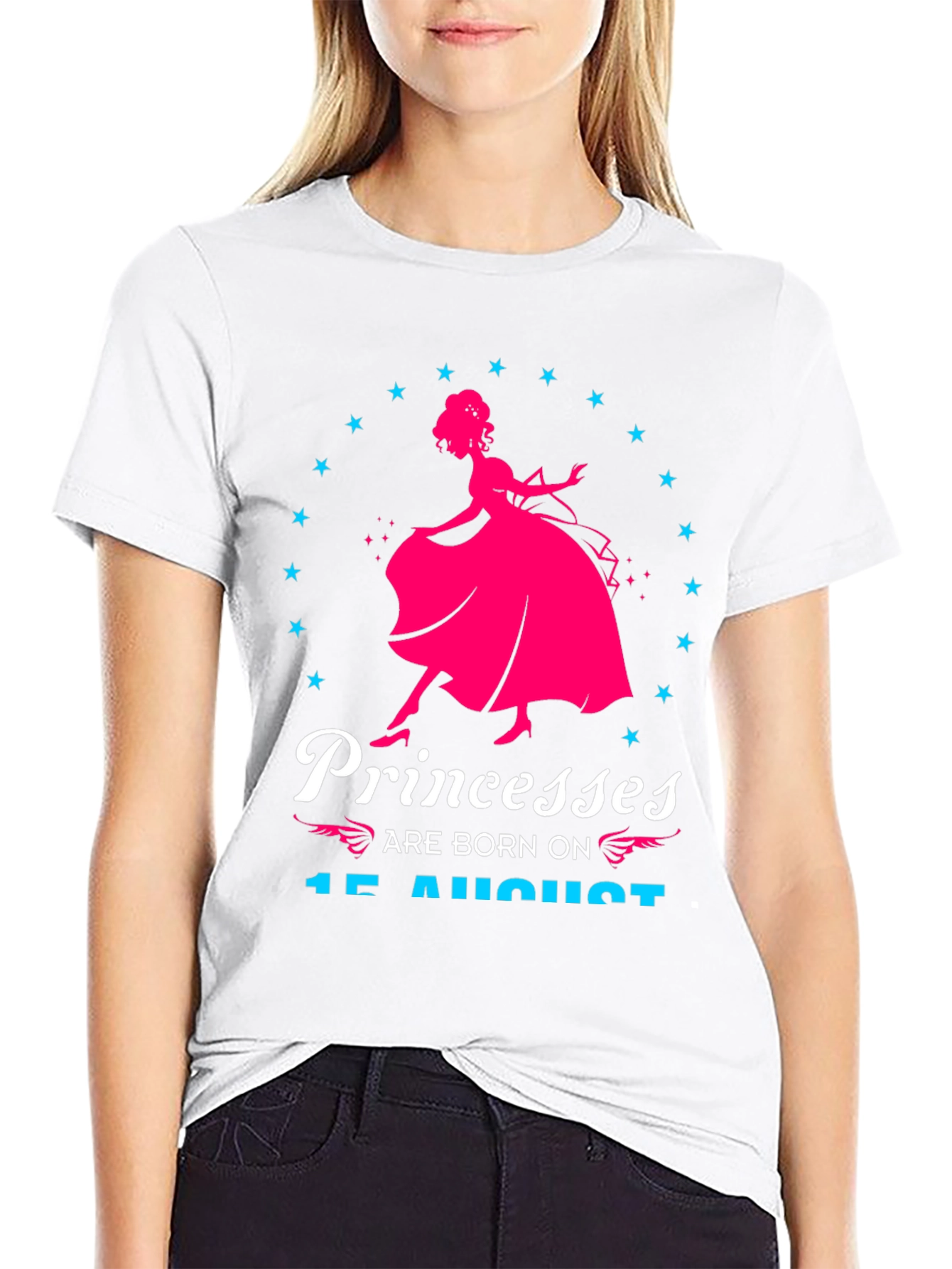 Princesses Are Born On 15 August Black T-Shirt