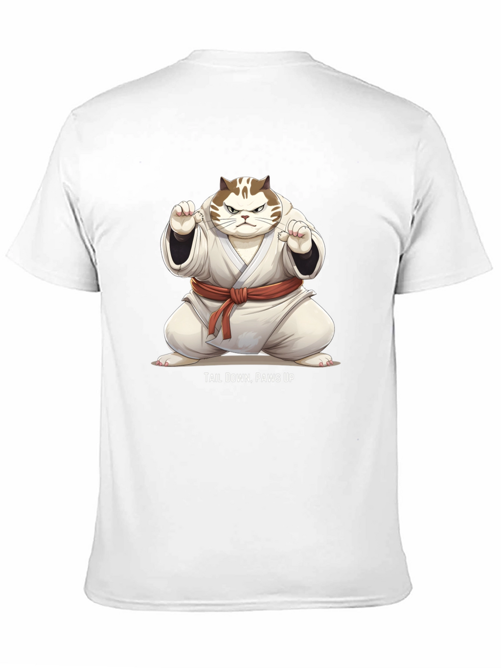 Funny Karate Cat T-Shirt - Tail Down Paws Up!