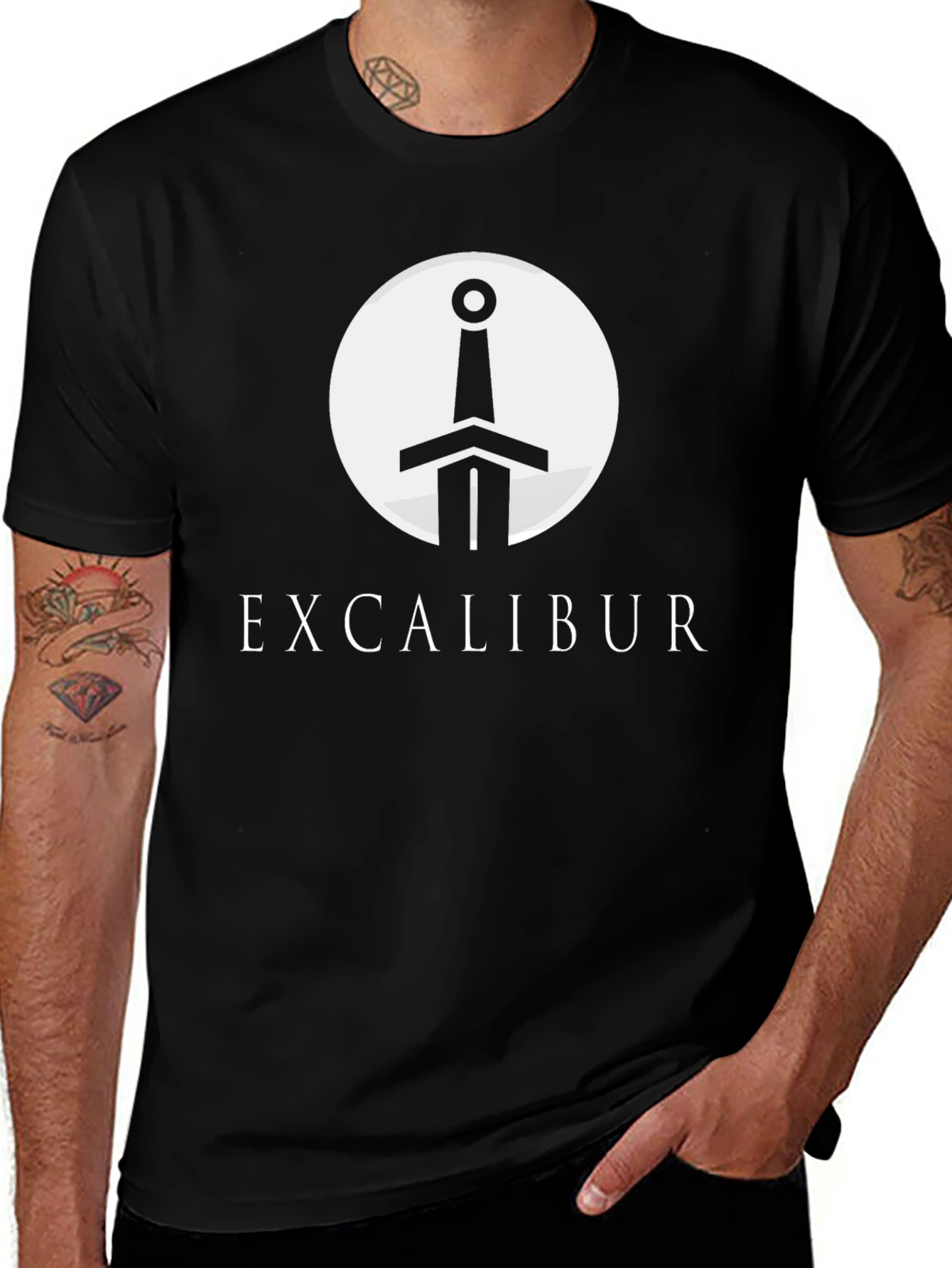 Excalibur Sword Graphic T-Shirt - Classic King Arthur Tee