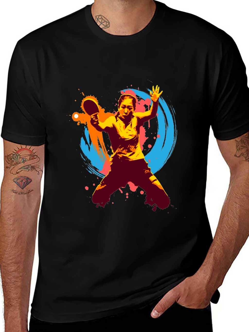 Dynamic Table Tennis Graphic Tee - Sporty Activewear