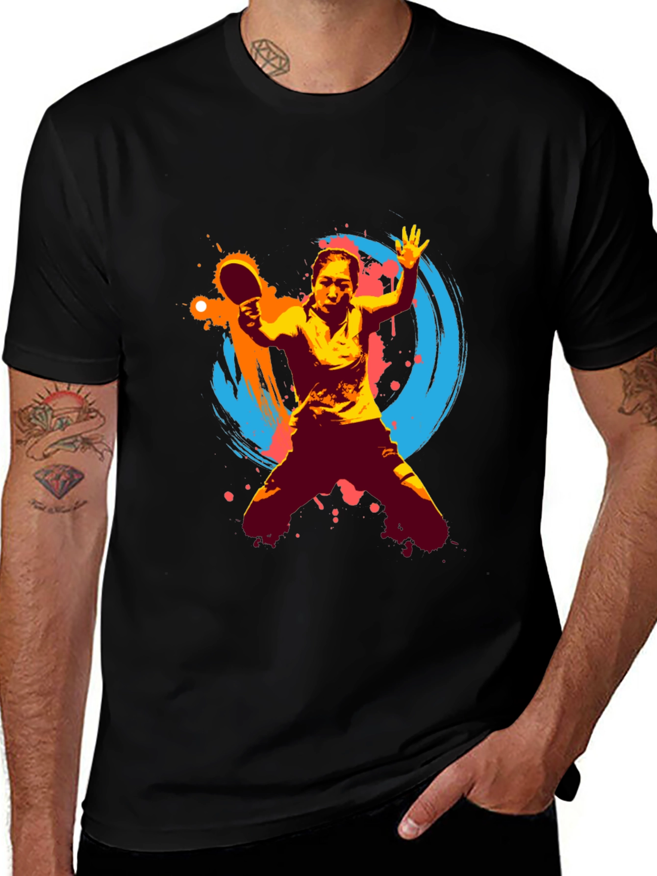 Dynamic Table Tennis Graphic Tee - Sporty Activewear