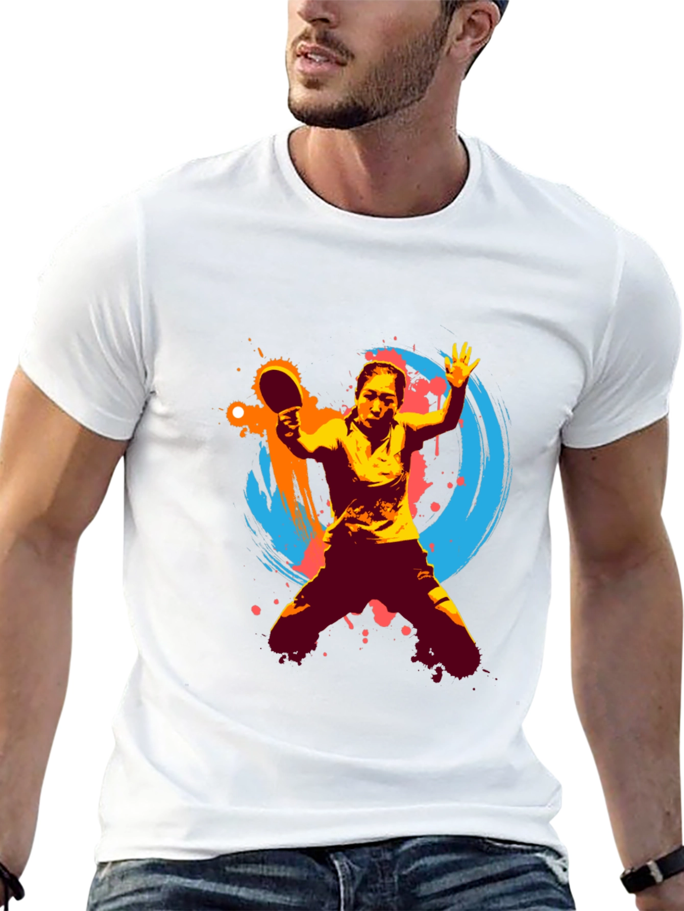 Dynamic Table Tennis Graphic Tee - Sporty Activewear