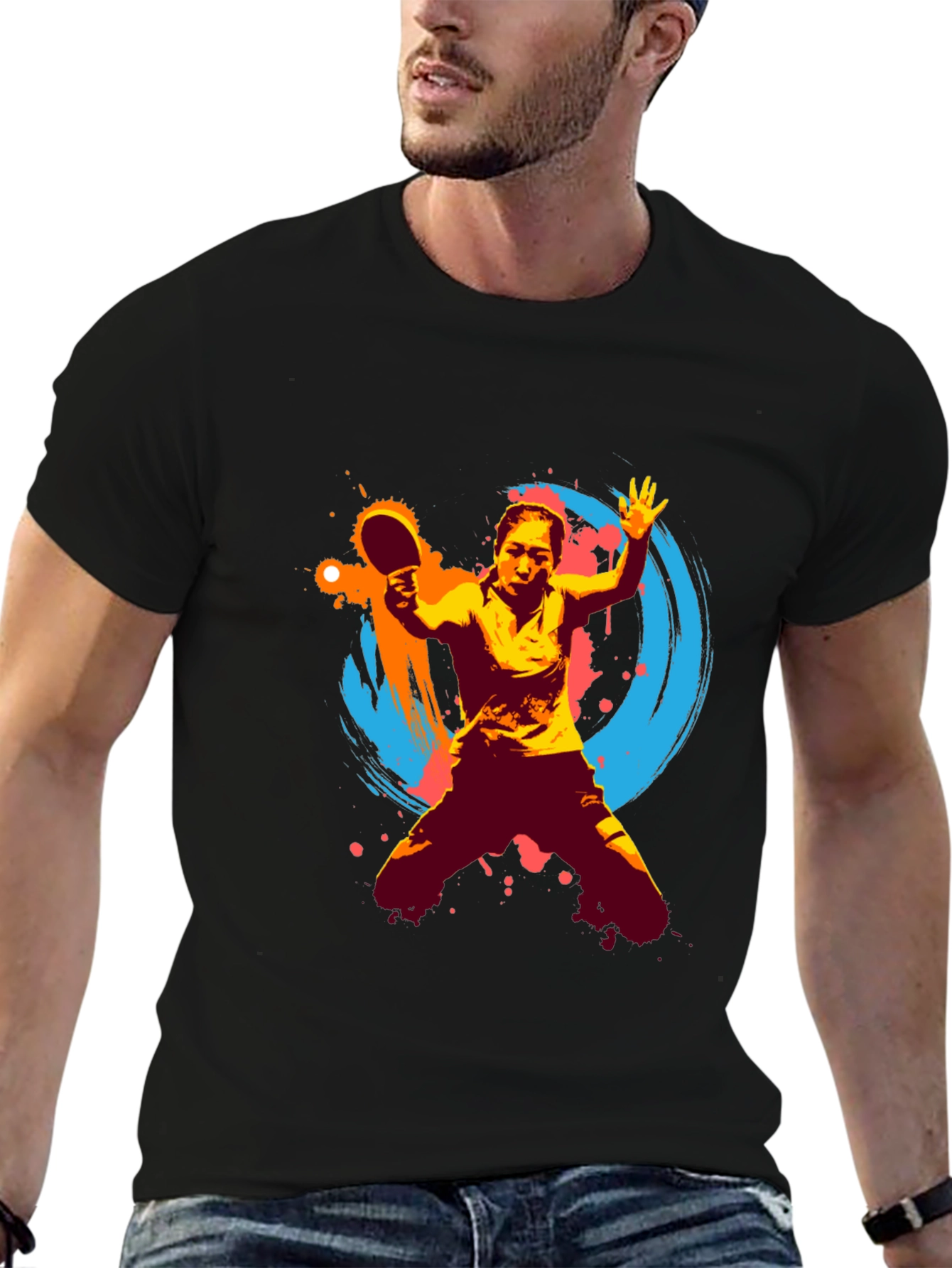 Dynamic Table Tennis Graphic Tee - Sporty Activewear