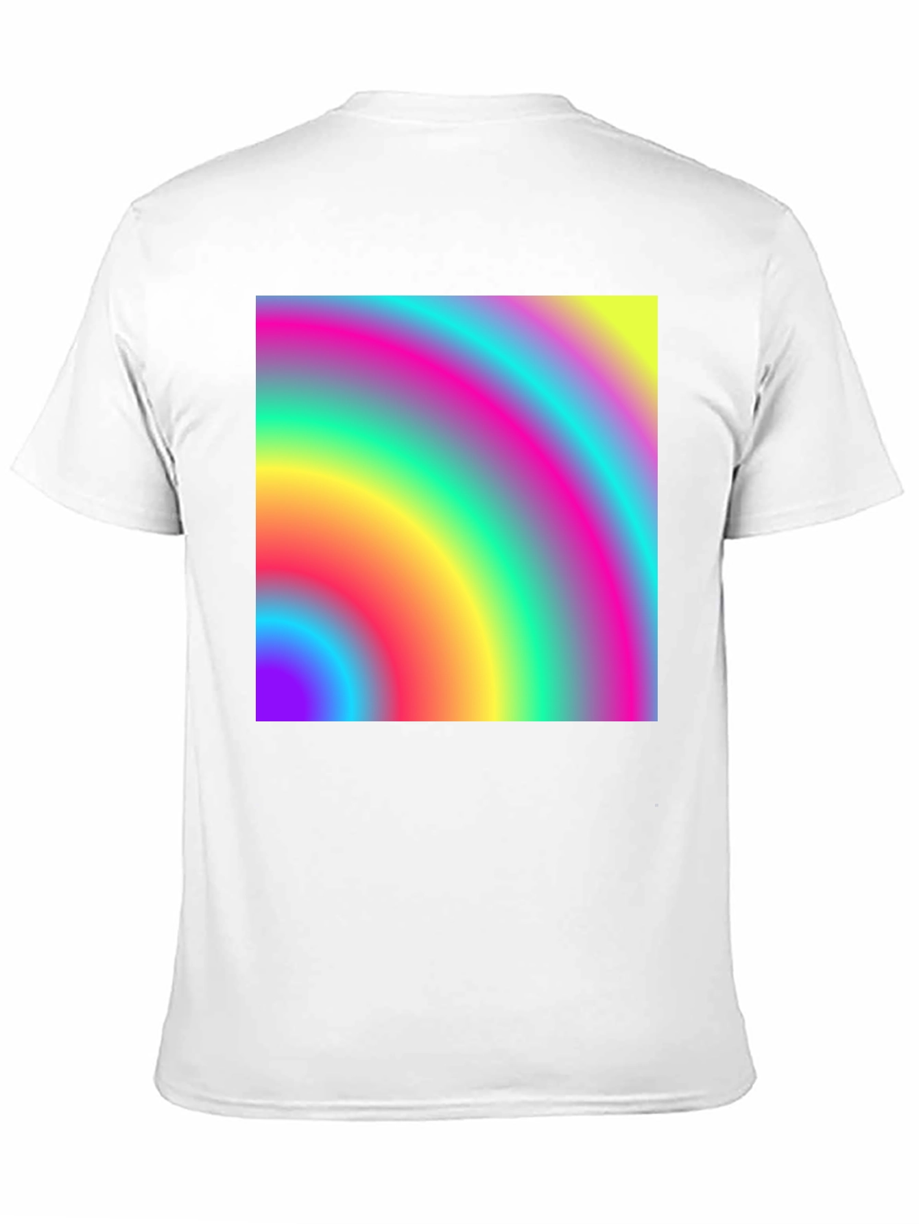 Vibrant Rainbow Gradient Mens Black T-Shirt